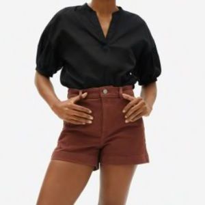 Everlane Redwood Brown Cotton Twill Shorts.